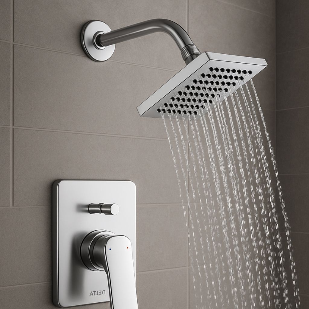 DUCHA CUADRADA DELTA KORBY CON DUCHA DE MANO