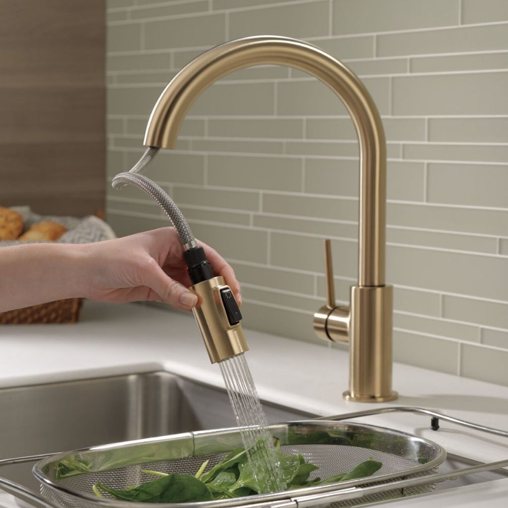 GRIFERIA DE COCINA TRINSIC EXTENDIBLE MONOMANDO 9159-CZ-DST CHAMPAGNE BRONZE