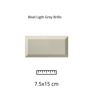 Bisel Light Grey Brillo 7.5x15