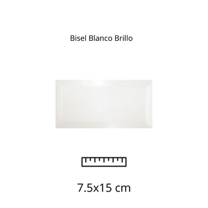 Bisel Blanco Brillo 7.5x15