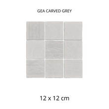 Load image into Gallery viewer, GEA CARVED GREY 12X12
